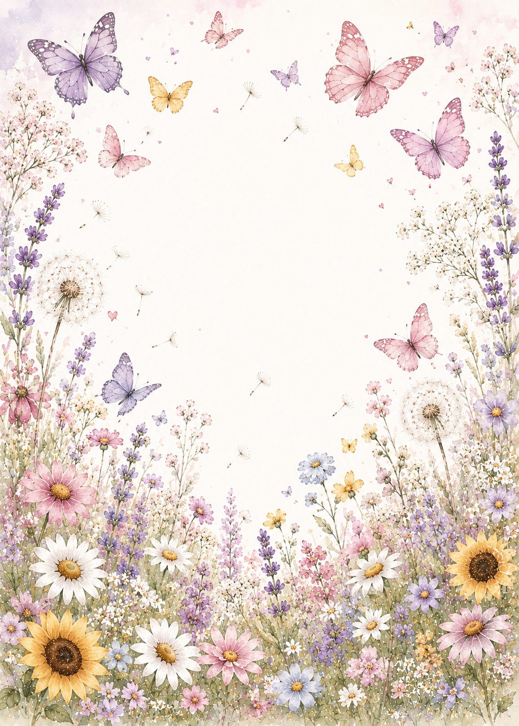 Butterfly Meadow invitation template preview