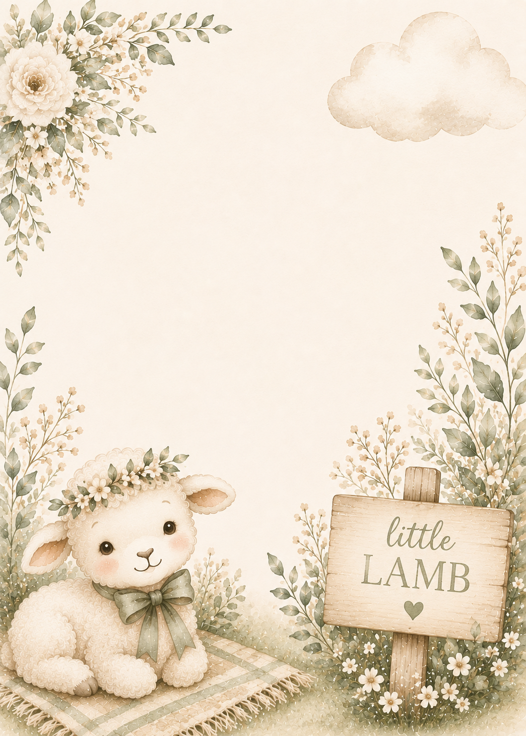 Little Lamb invitation template preview