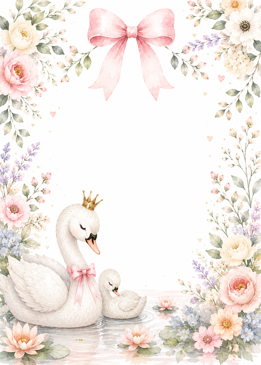 Little Swan invitation template preview