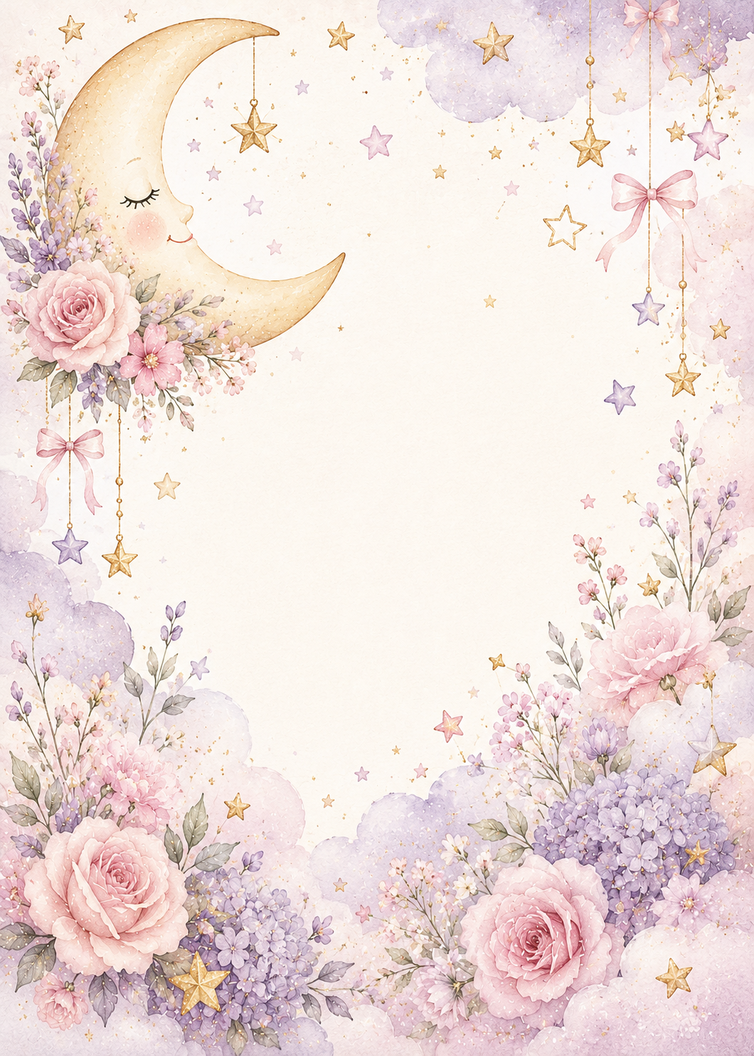 Moon & Stars invitation template preview