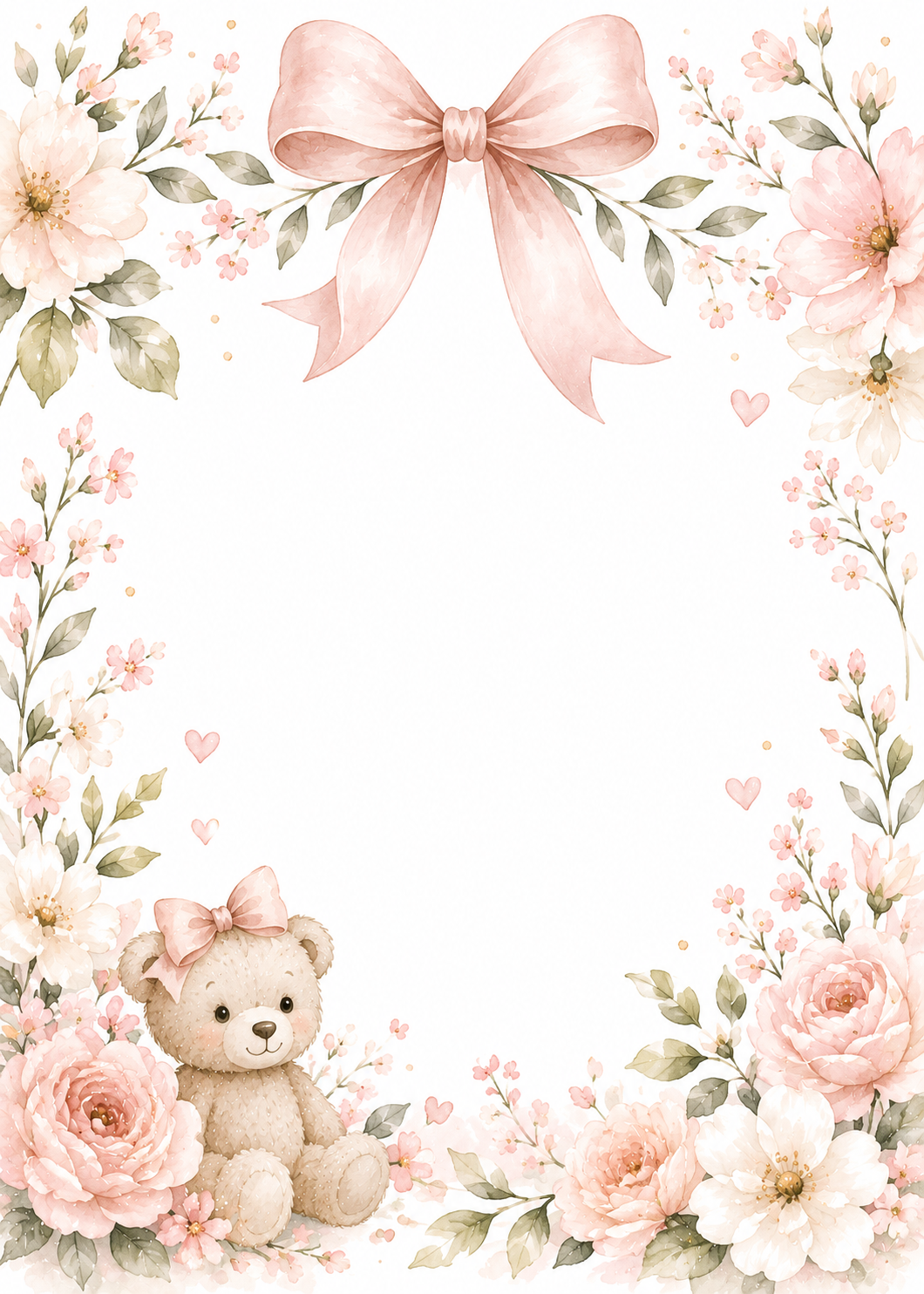 Sweet Blossoms invitation template preview