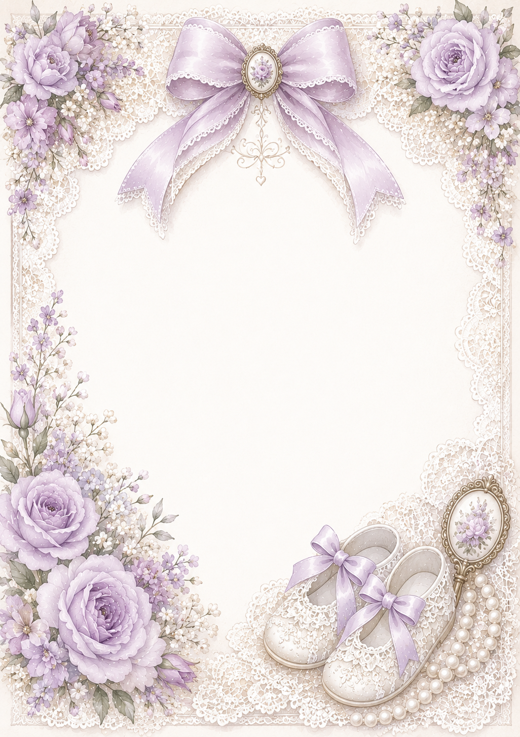 Vintage Lace invitation template preview