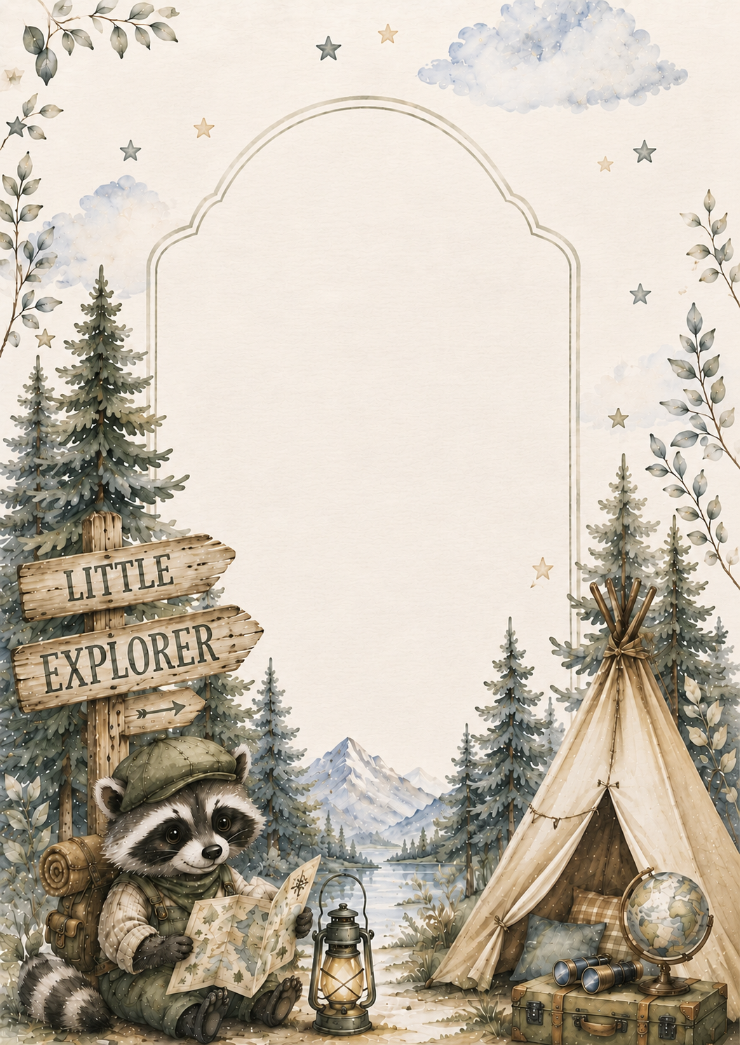 Little Explorer invitation template preview