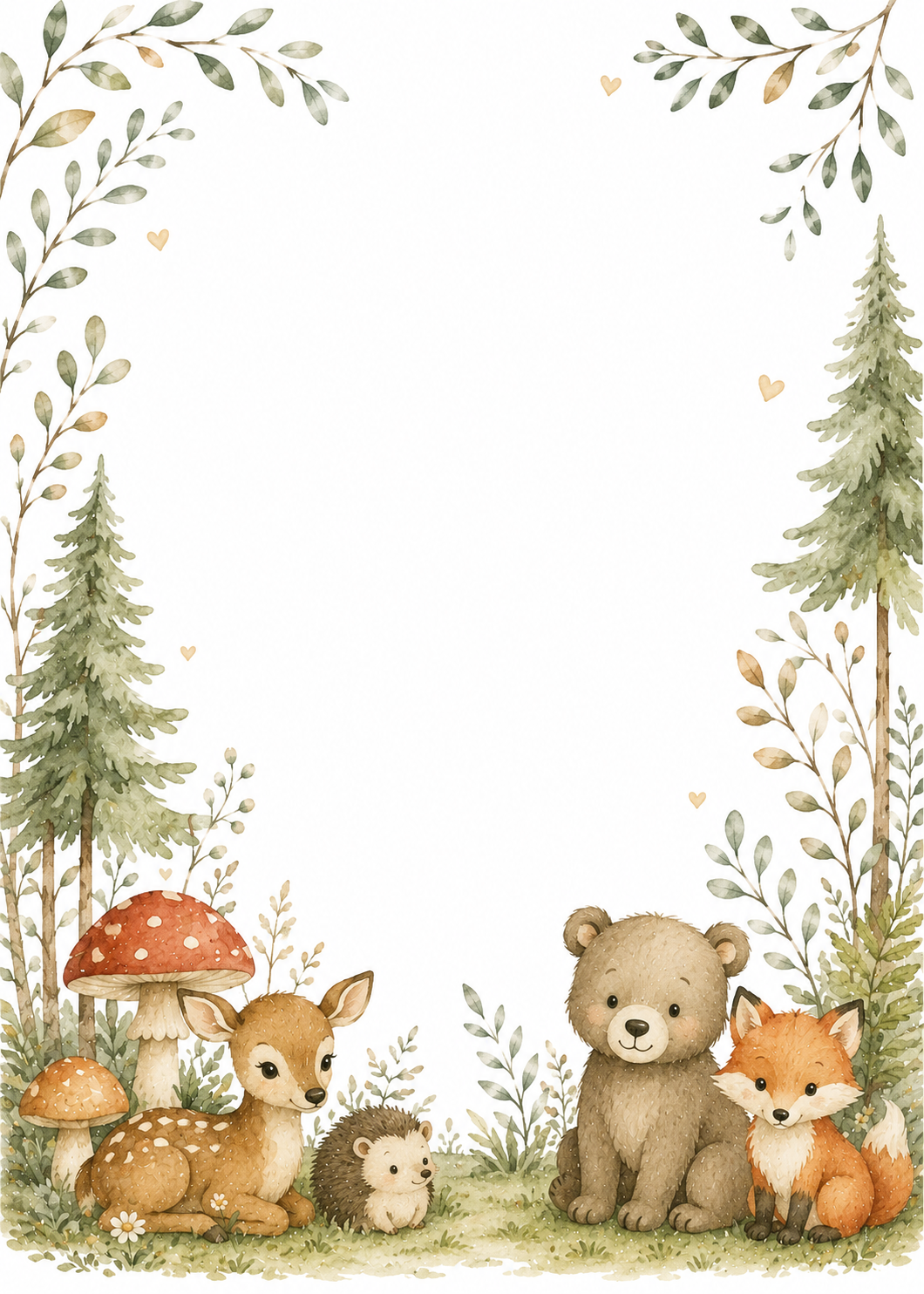 Forest Baby invitation template preview