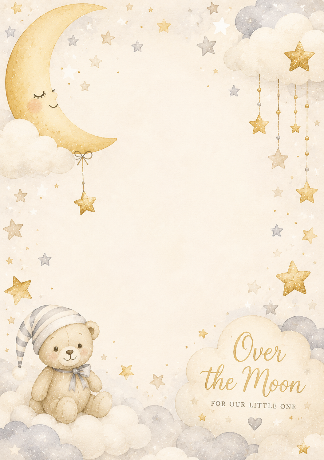 Over the Moon invitation template