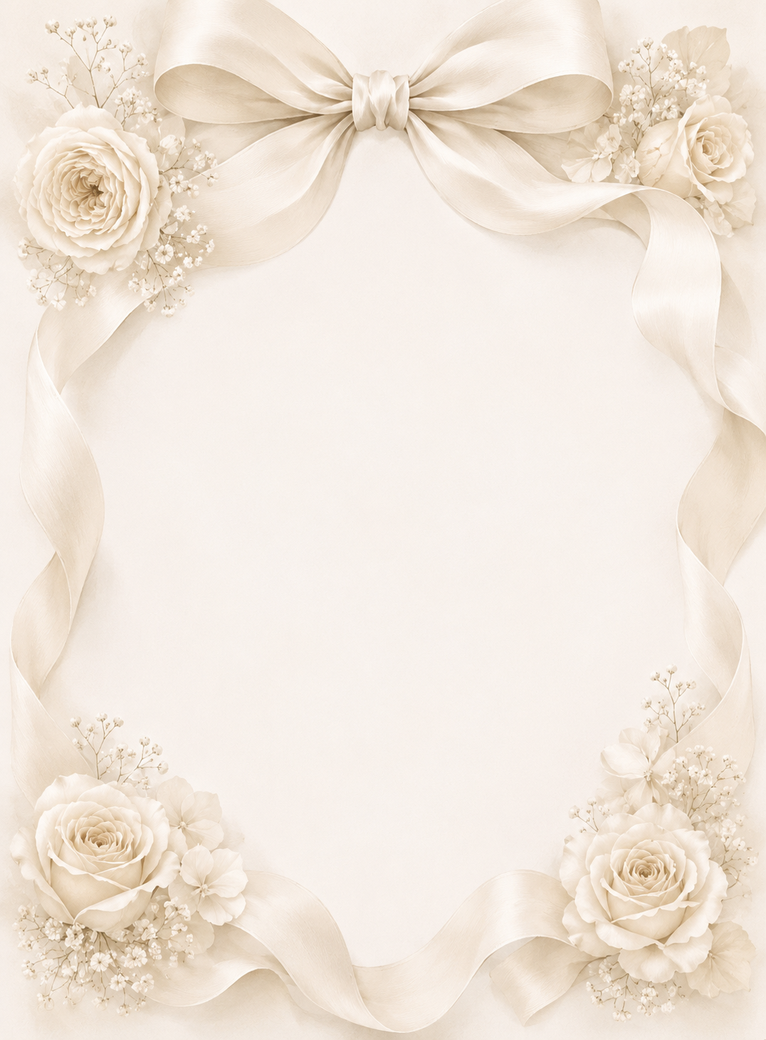 Ribbons & Roses invitation template preview