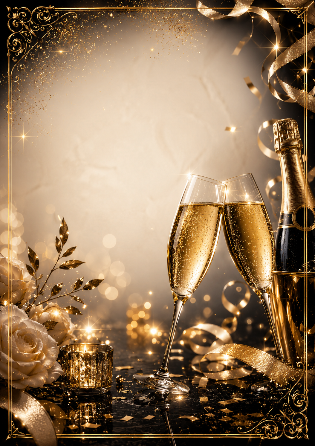 Champagne Toast invitation template