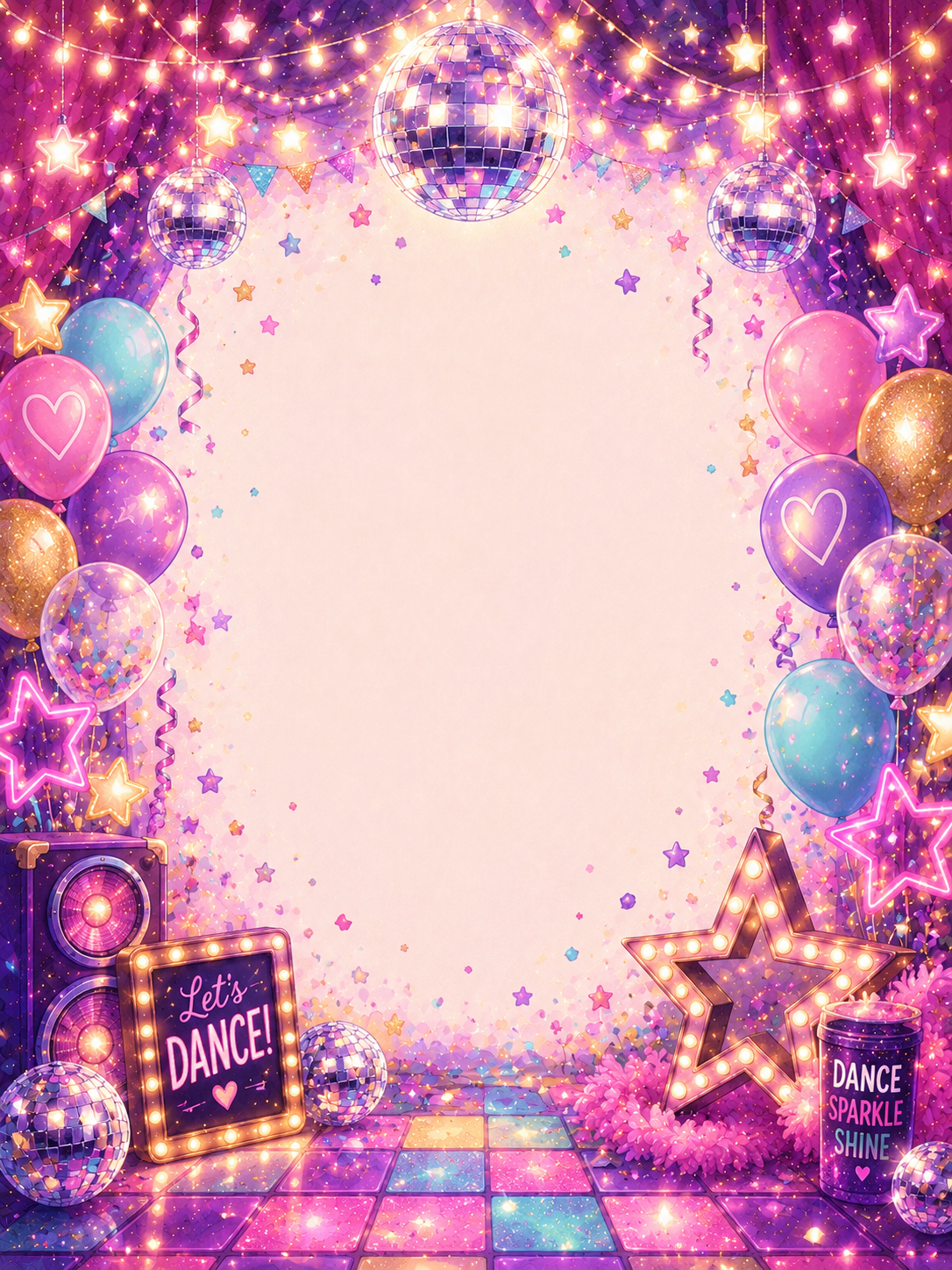 Dance Party invitation template preview