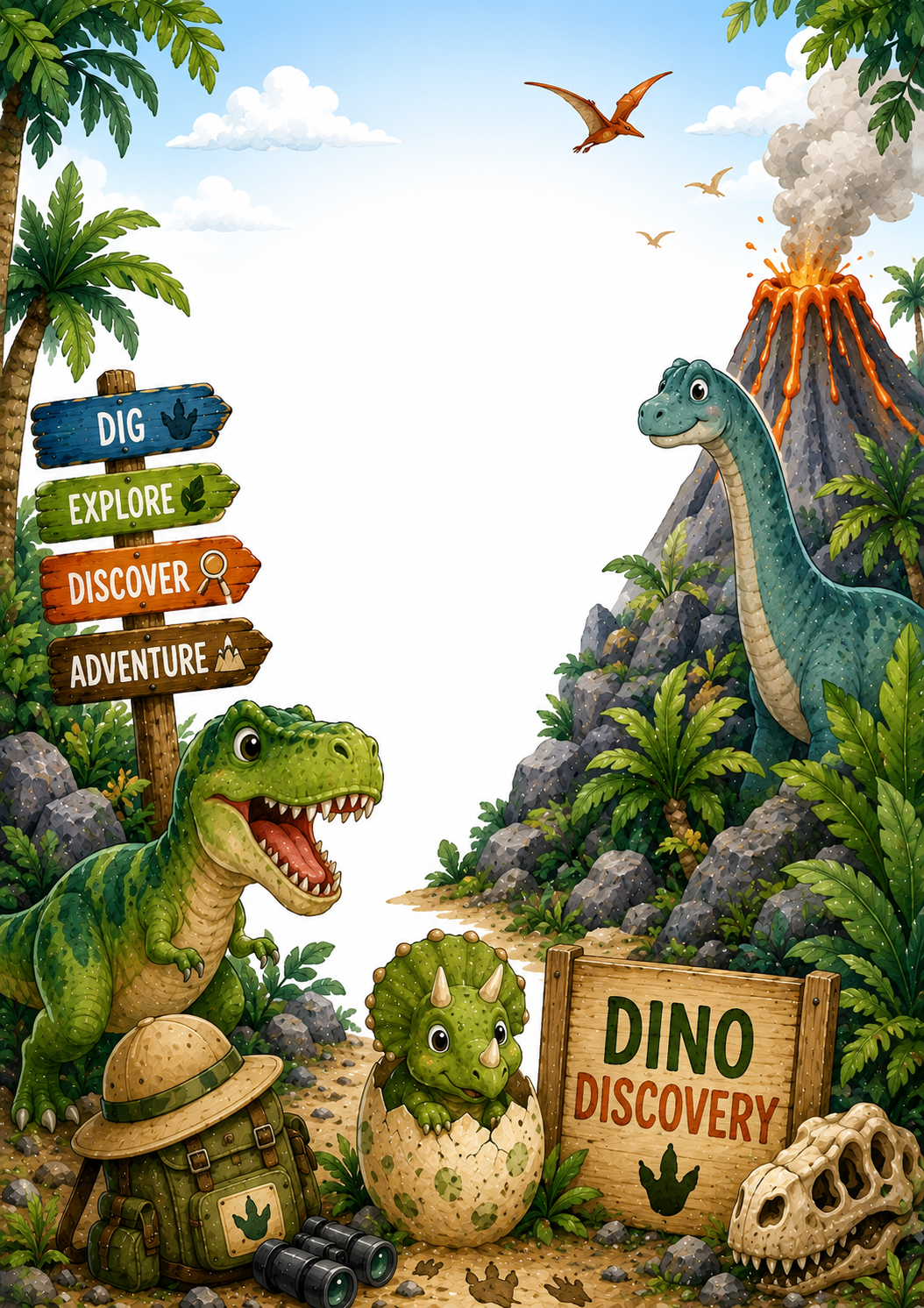 Dino Discovery invitation template preview