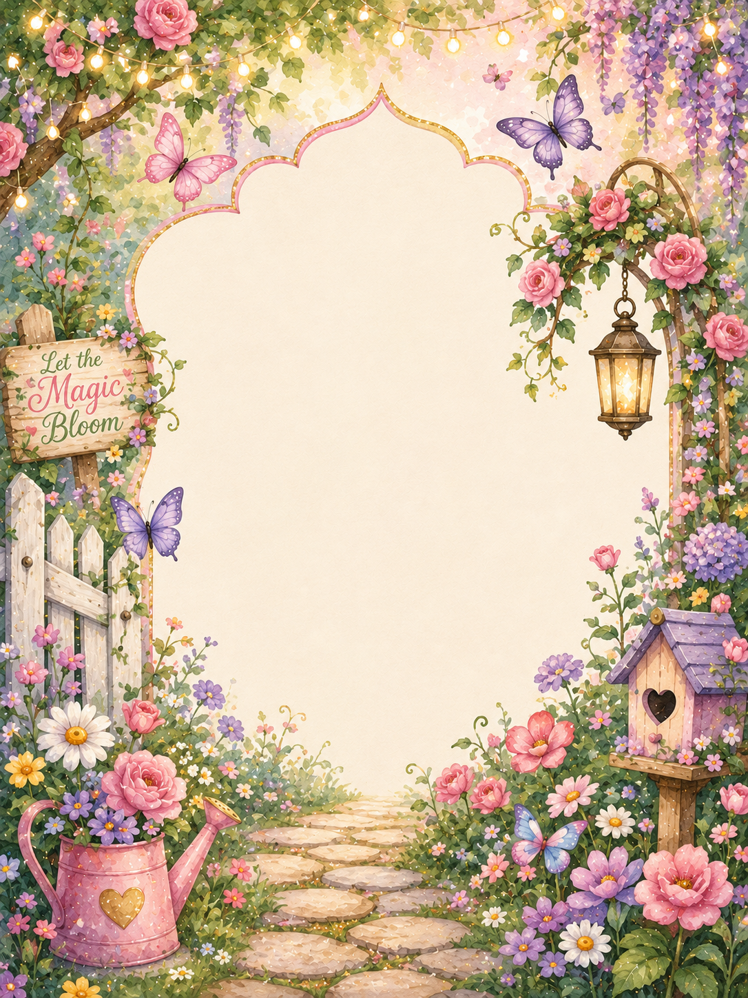 Enchanted Garden invitation template preview