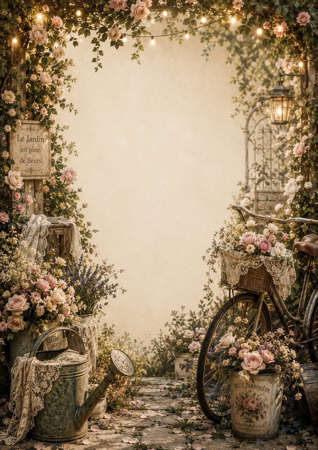 Vintage Garden invitation template preview