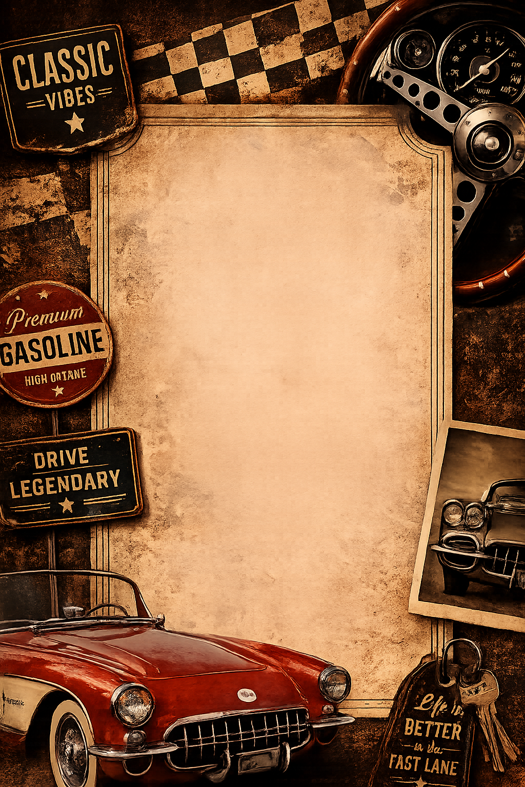 Classic Cars invitation template preview