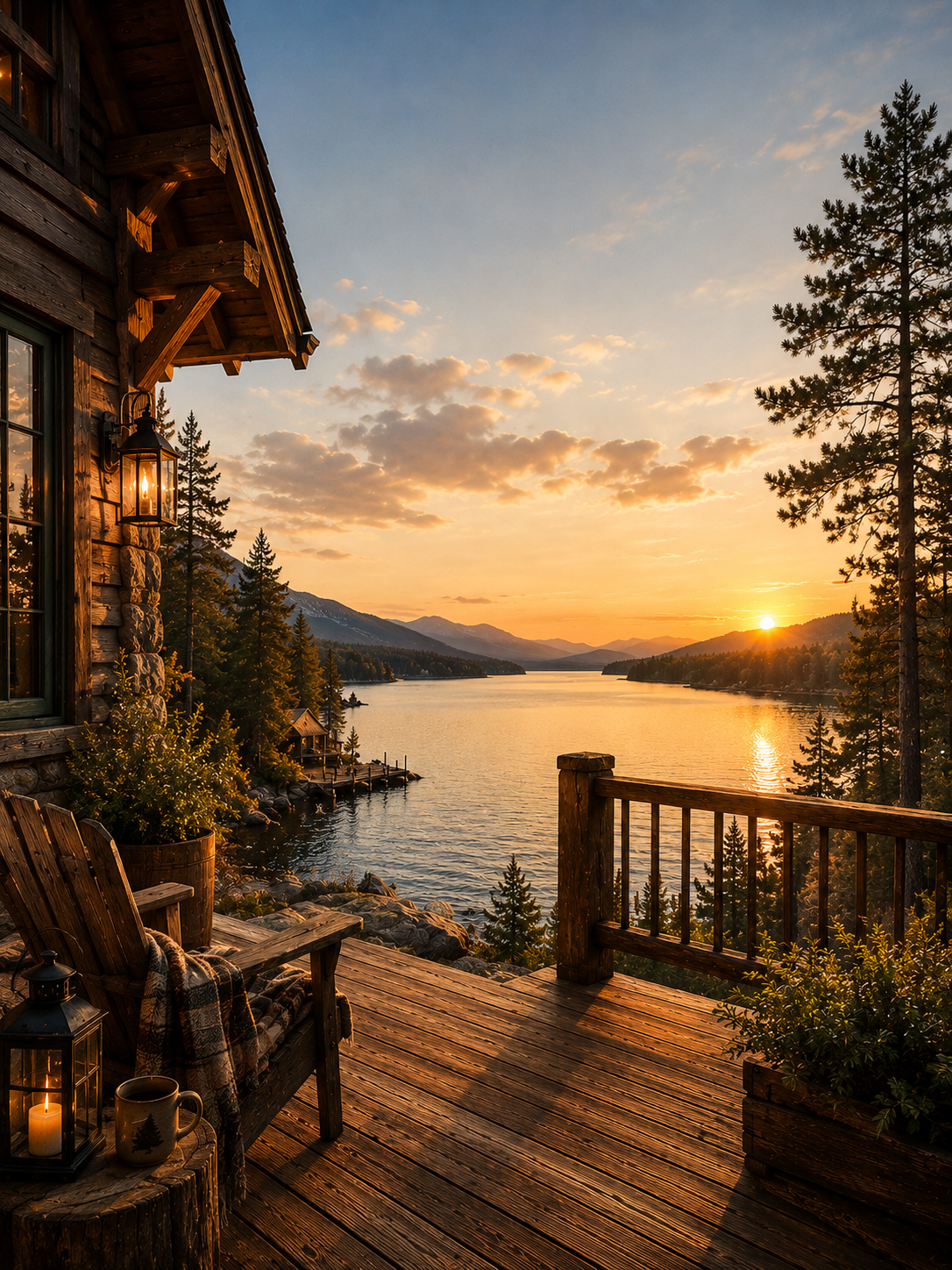 Lakeside Lodge invitation template preview