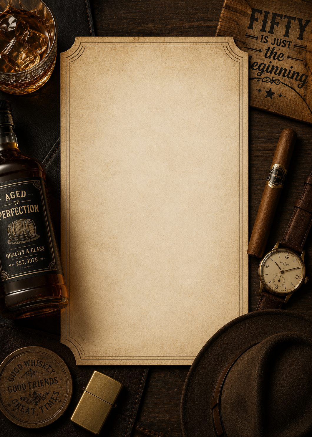 Vintage Whiskey invitation template preview