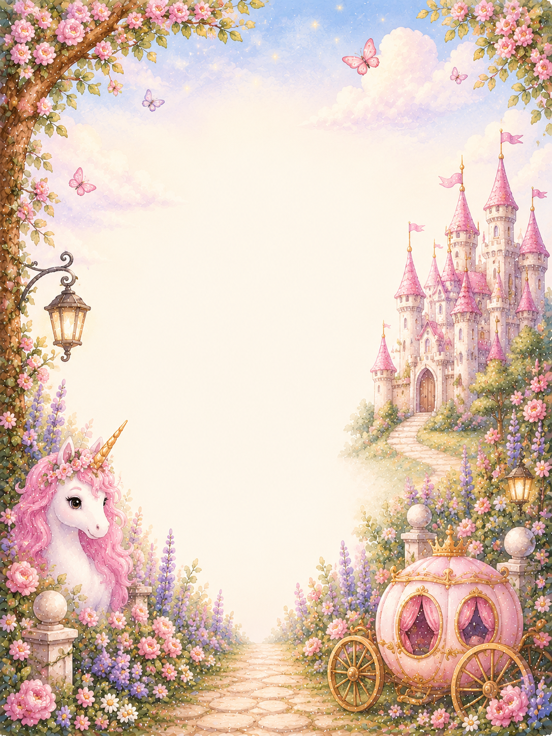 Fairytale Castle invitation template preview