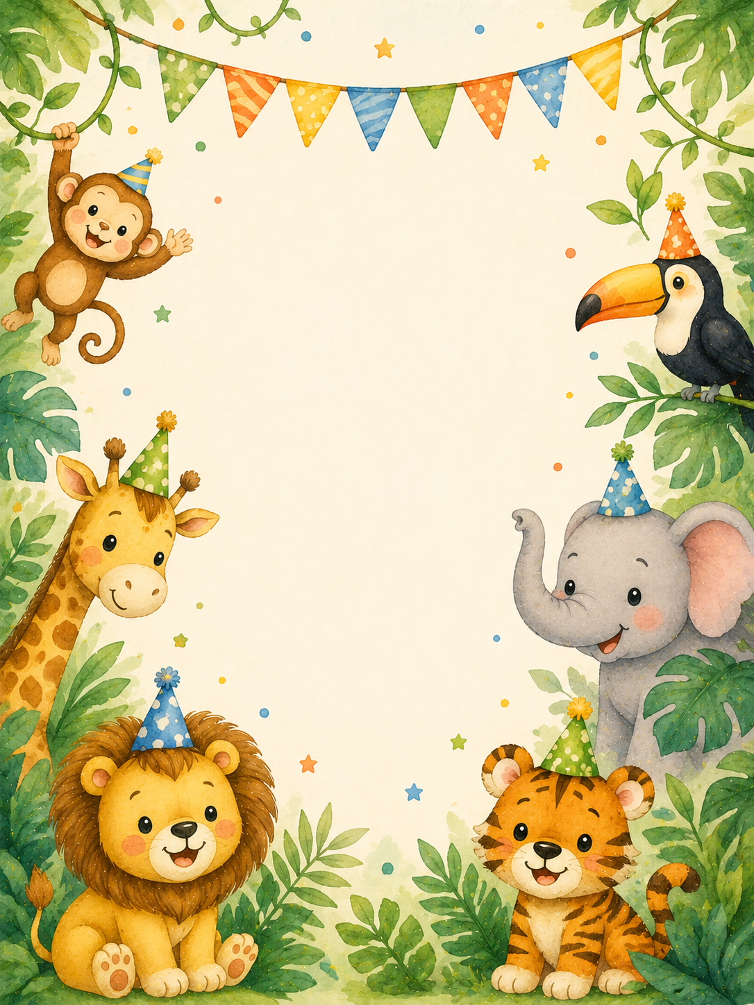 Jungle Adventure invitation template preview