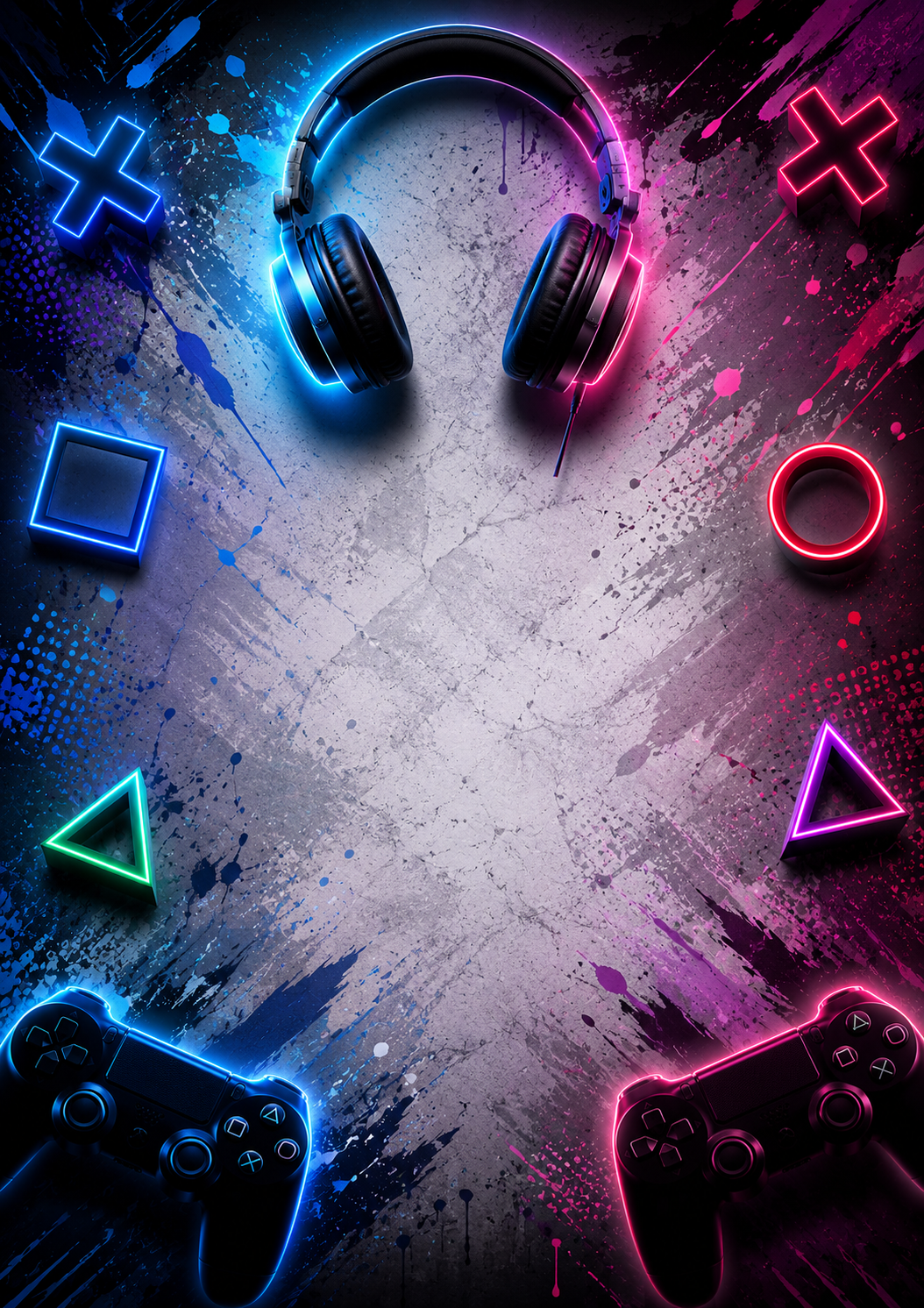 Neon Arcade invitation template preview