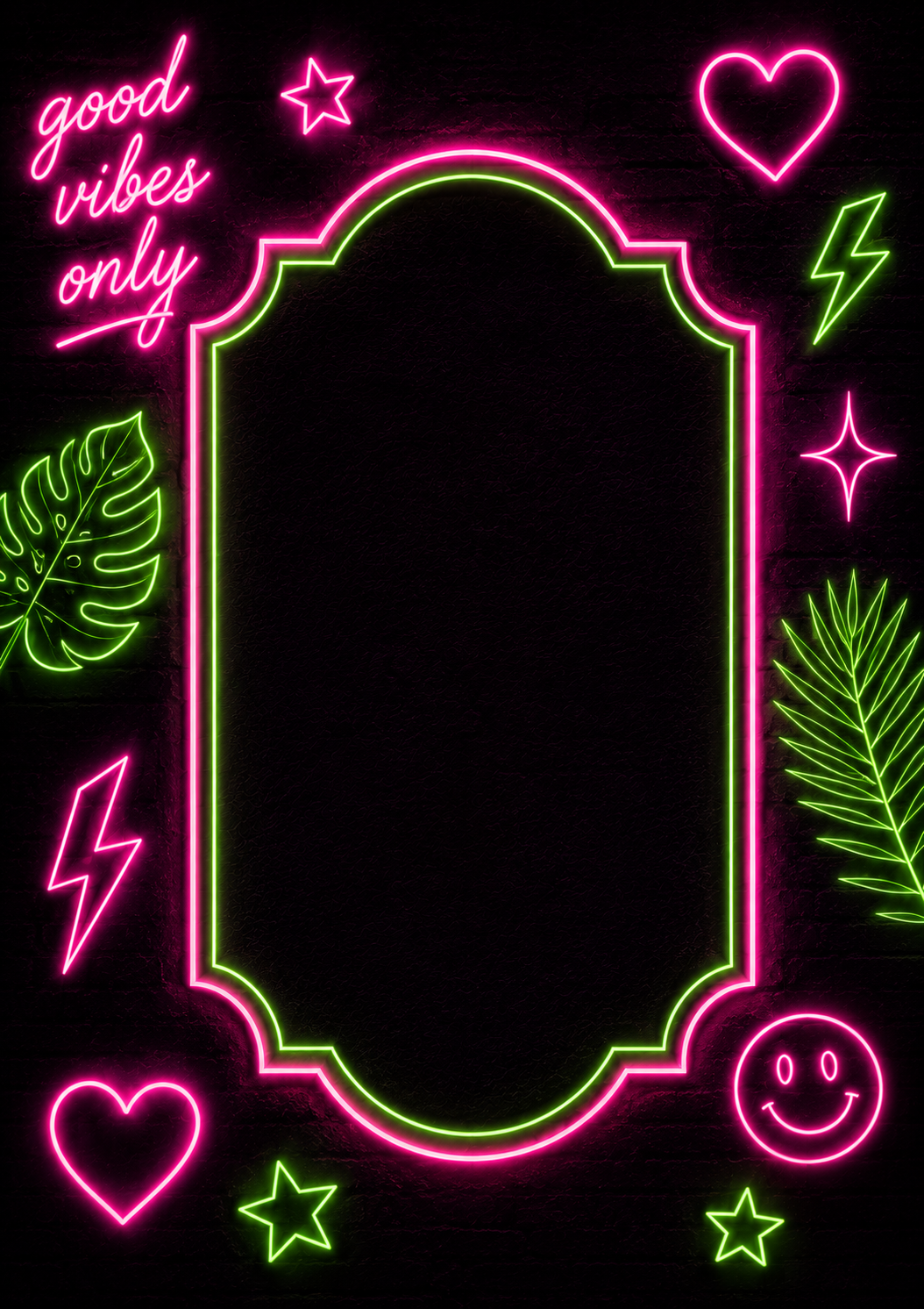 Neon invitation template preview