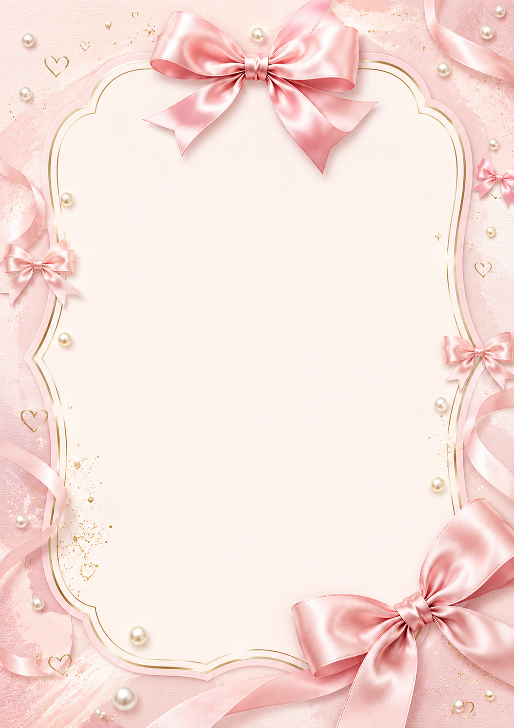 Pink Bows invitation template preview