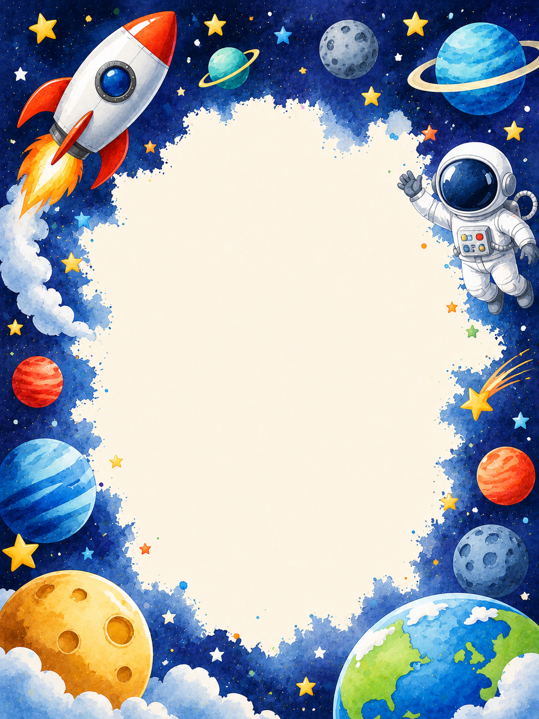 Space Mission invitation template preview