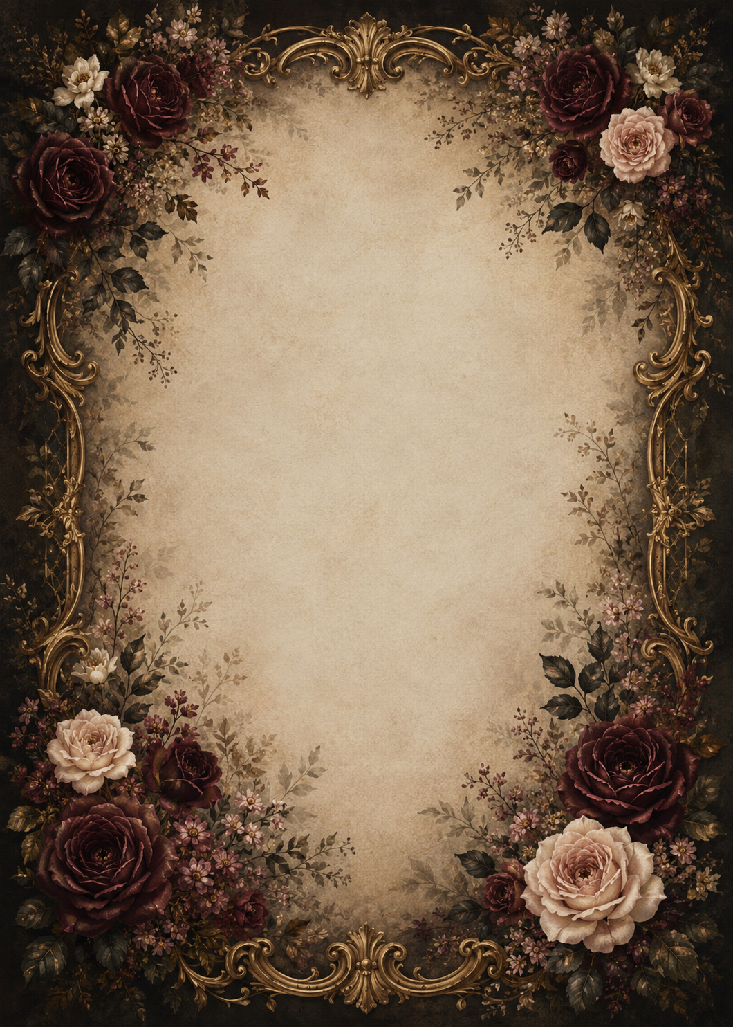 Baroque Romance invitation template preview