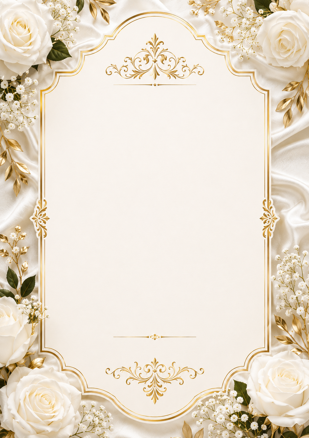 Classic White & Gold invitation template preview