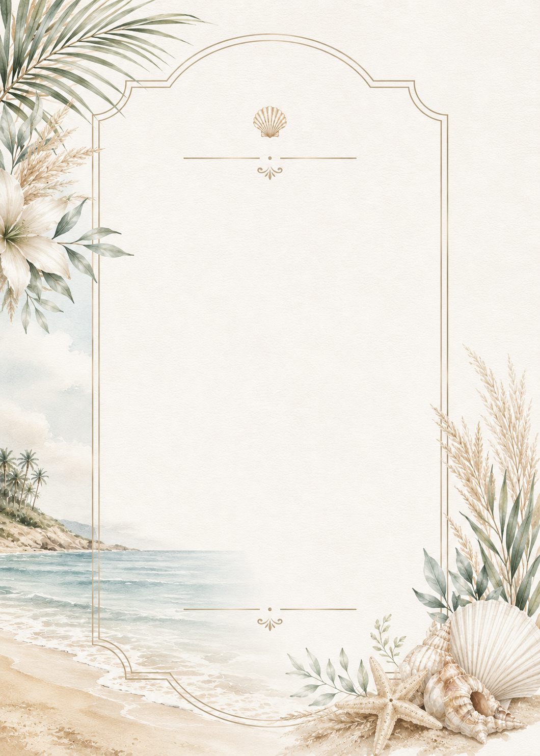 Coastal Beach invitation template preview