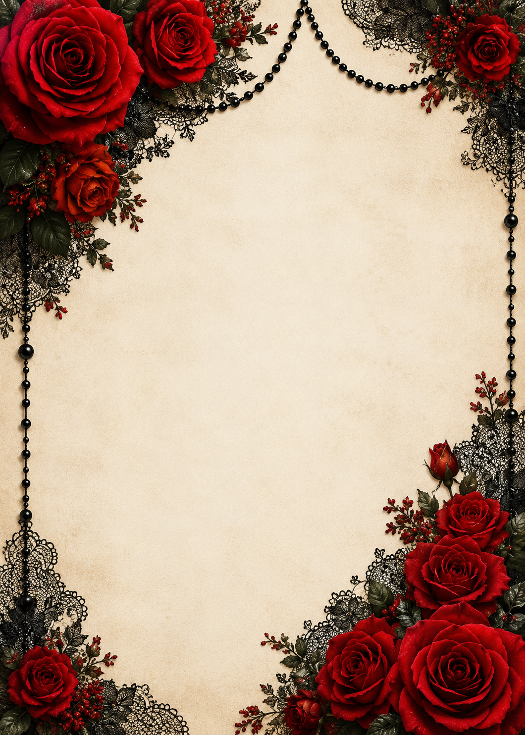 Crimson Lace invitation template preview