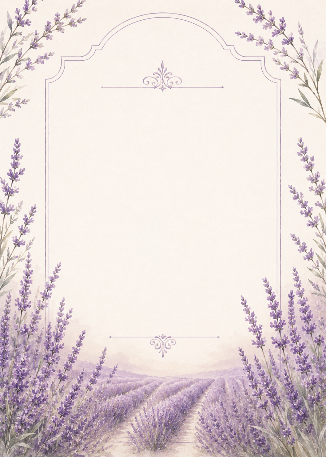 Lavender Fields invitation template preview