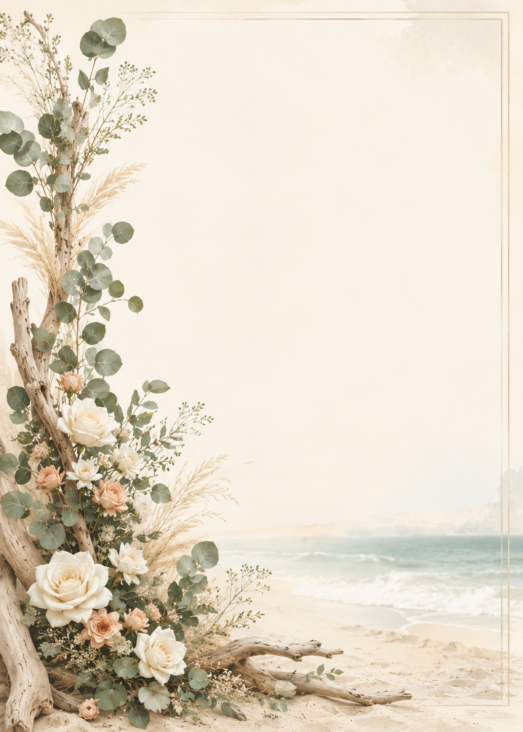 Seaside Serenity invitation template preview