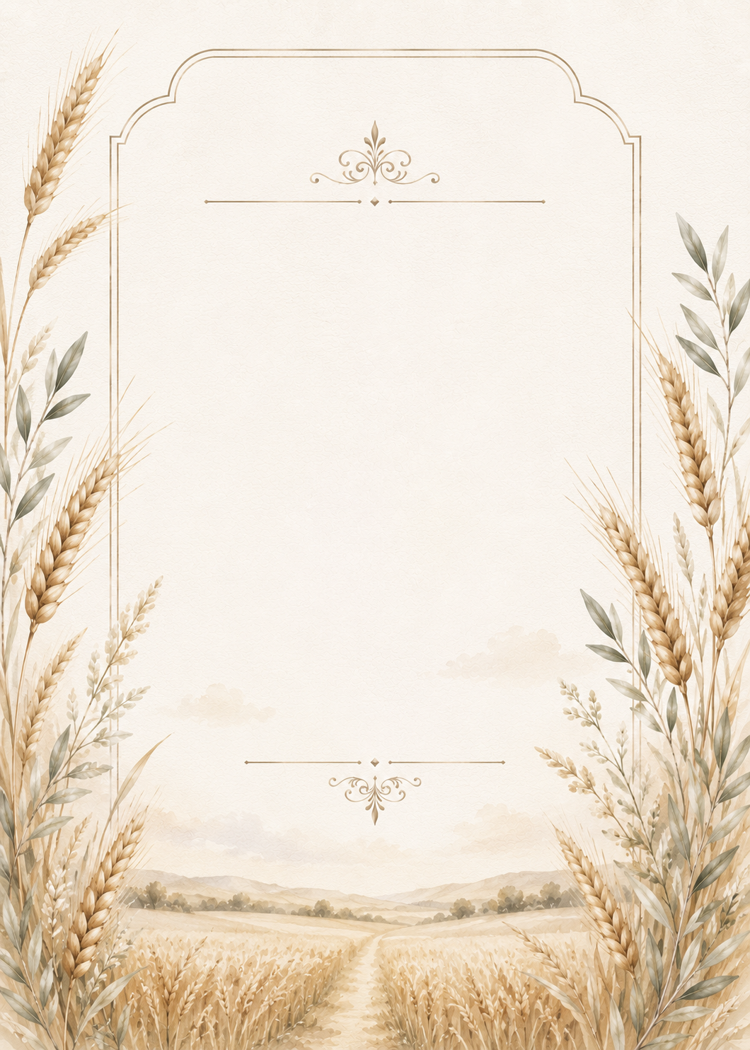Wheat Field invitation template preview