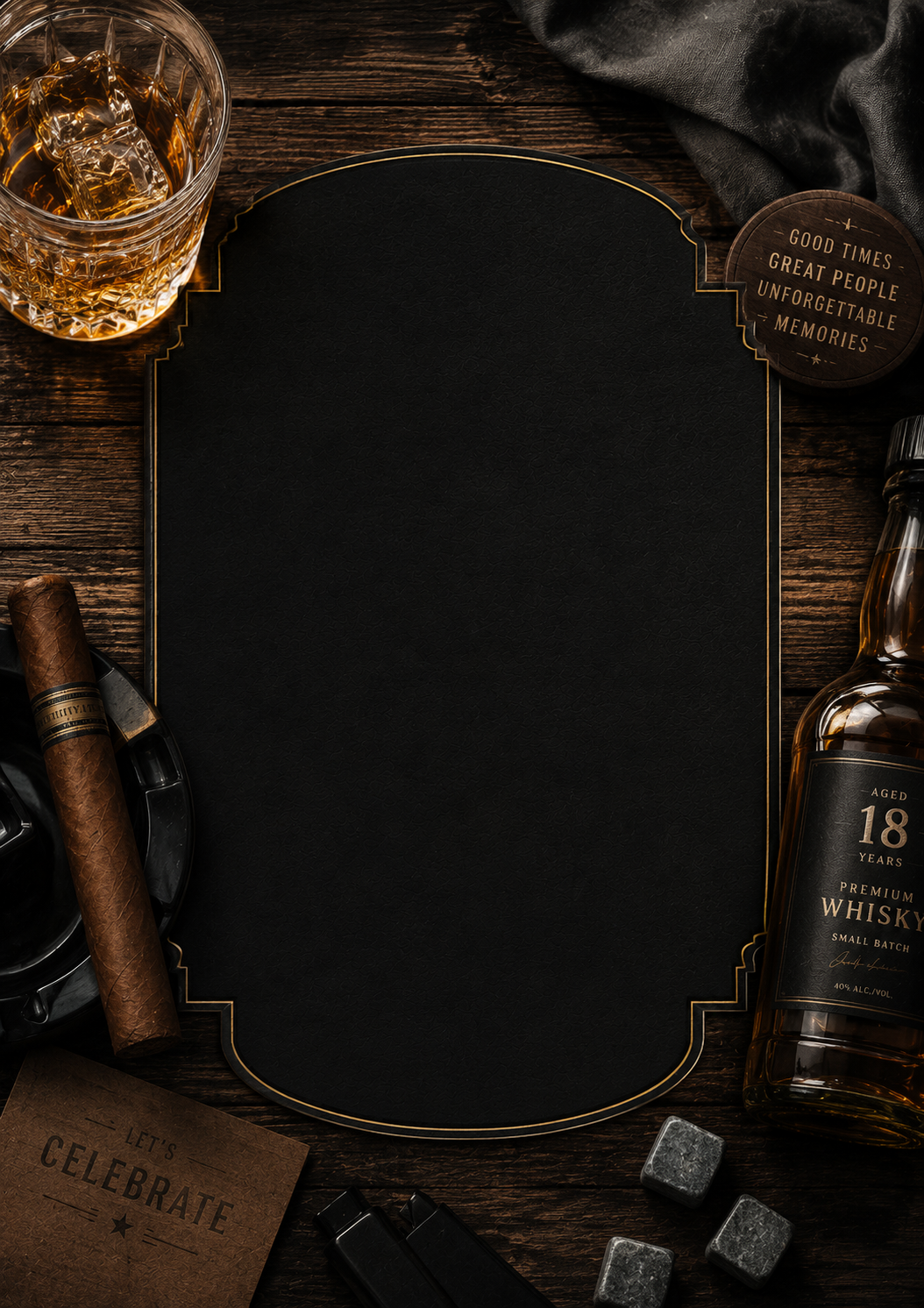Whiskey & Wood invitation template preview
