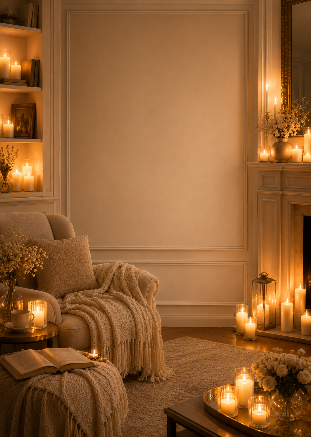 Candlelight & Peace invitation template preview